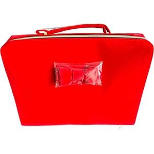 NEW Estee Lauder Red Velvet Bow Cosmetic Makeup Bag Train Travel Case Only 2020